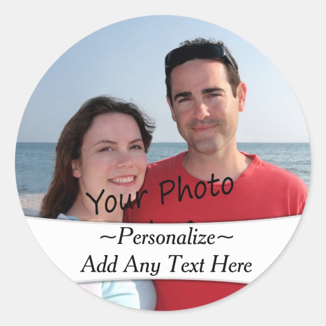 Your Own Photo And Custom Text Stickers (Front)