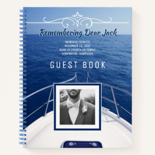 Your Own Photo Boat Memorial Service Guest Book