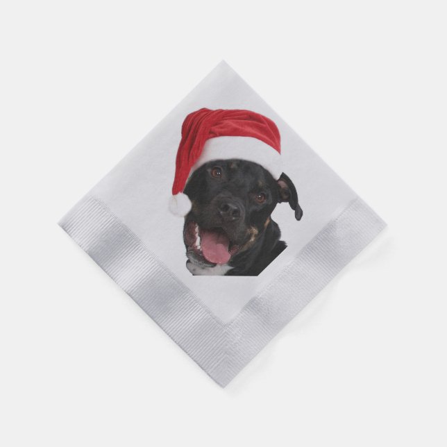 YOUR OWN PHOTO Christmas Party Paper Napkins (Corner)