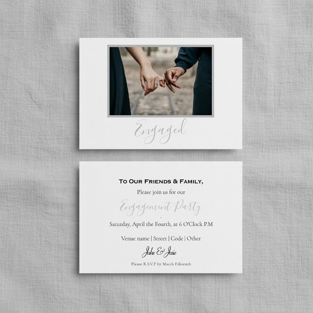 Your own photo, engaged announcement party card (Your own photo, engaged announcement party card.)