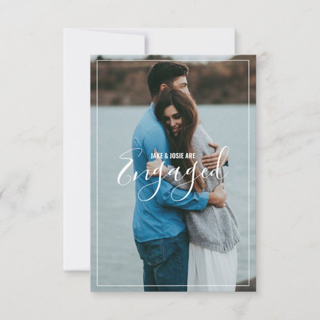 Your own photo, engagement announcement/invitation thank you card (Front)