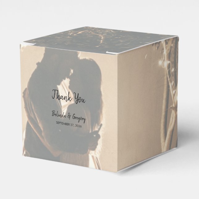 Your Own Photo Faded Wedding  Favour Box (Front Side)
