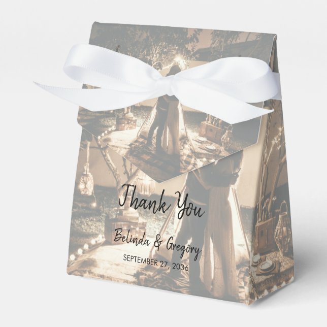 Your Own Photo Faded Wedding  Favour Box (Front Side)