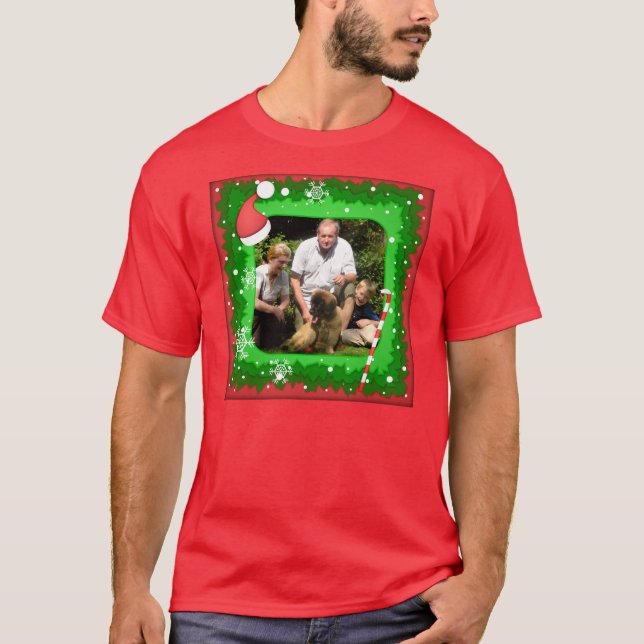 Your own photo in a Christmas frame! - T-Shirt (Front)