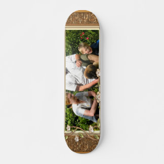 Your own photo in a Golden Flowers Frame! - Skateboard