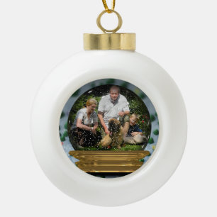 Your own photo in a Snowglobe Frame! - Ceramic Ball Christmas Ornament