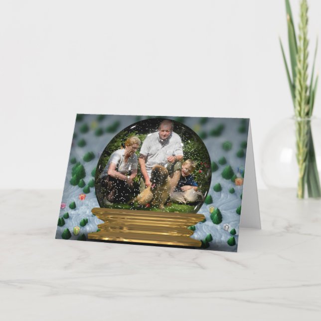 Your own photo in a Snowglobe Frame! - Holiday Card (Front)