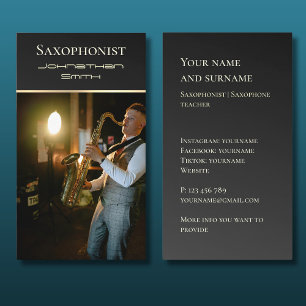 Your own photo Jazz musician Business Card