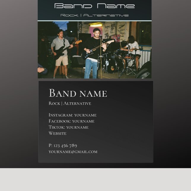 Your own photo music band group Business Card (Creator Uploaded)