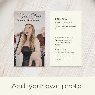 Your own photo singer songwriter Business Card