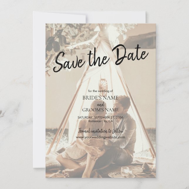 Your Own Photos Faded Wedding Save The Date (Front)