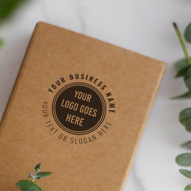 Your Own Round Business Logo With Custom Text Self-inking Stamp (Rubber Stamp Mock-up)