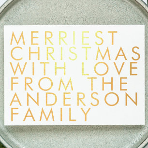 Your Own Text Gold Foil Merry Christmas Card