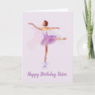 Your Own Text on this Lovely Lilac Ballerina Card