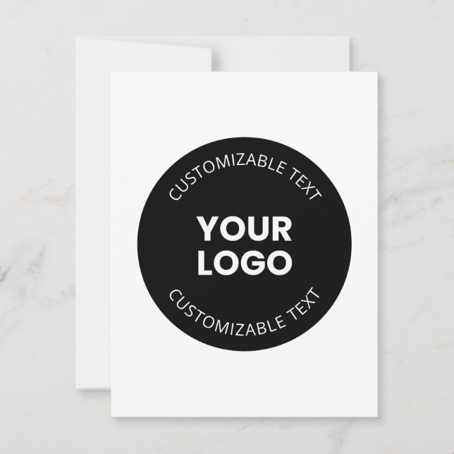 Your Own Uploaded Business Logo w/Editable Text Card (Front)