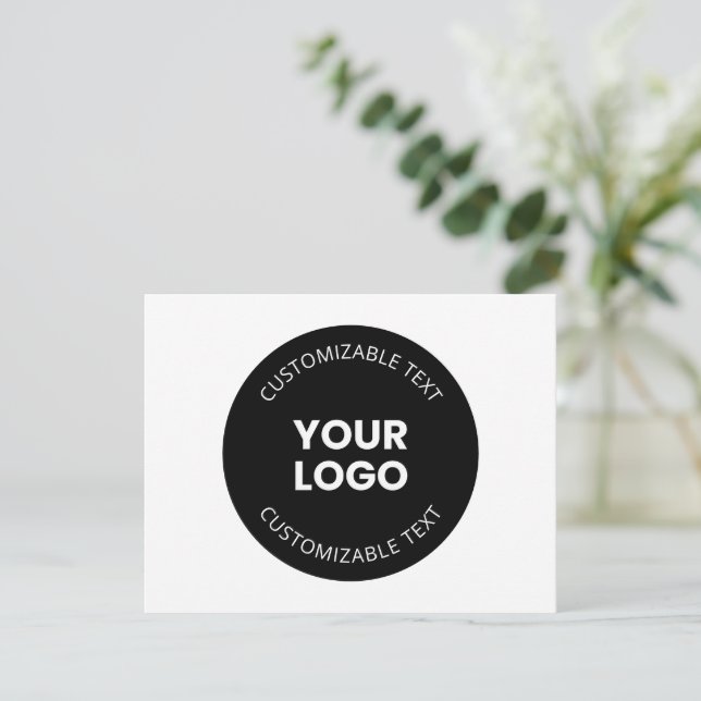 Your Own Uploaded Business Logo w/Editable Text Enclosure Card (Standing Front)