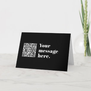 Your own Uploaded QR code & Editable Retro Text Card
