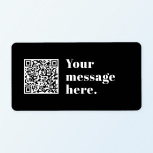 Your own Uploaded QR code & Editable Retro Text Label