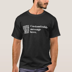 Your own Uploaded QR code & Editable Retro Text T-Shirt