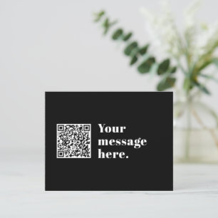 Your own Uploaded QR code & Editable Retro Text Thank You Card