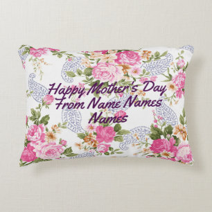 Your own words my word customised text Pink Floral Decorative Cushion