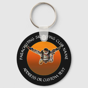 Your Parachuting Club Or Skydiving Club Name Key Ring
