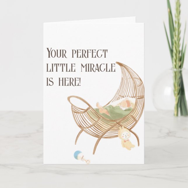 Your Perfect Little Miracle Is Here Congratulation Card (Front)