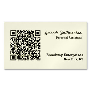 Your Personal QR Code Linked to Your URL Magnetic Business Card
