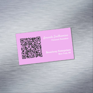 Your Personal QR Code Linked to Your URL Purple Magnetic Business Card