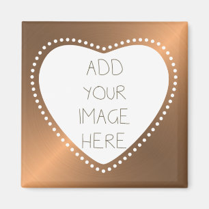 Your Personalised Photo Gold Heart Magnet