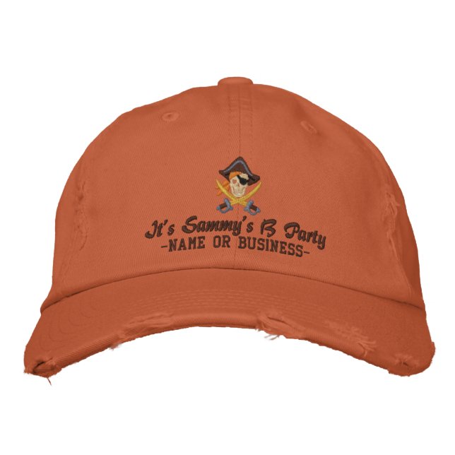 Your Personalised Pirate Embroidery Embroidered Hat (Front)