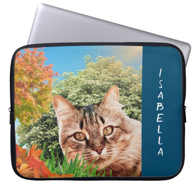 Your Pet Cat Photo Laptop Sleeve (Front)