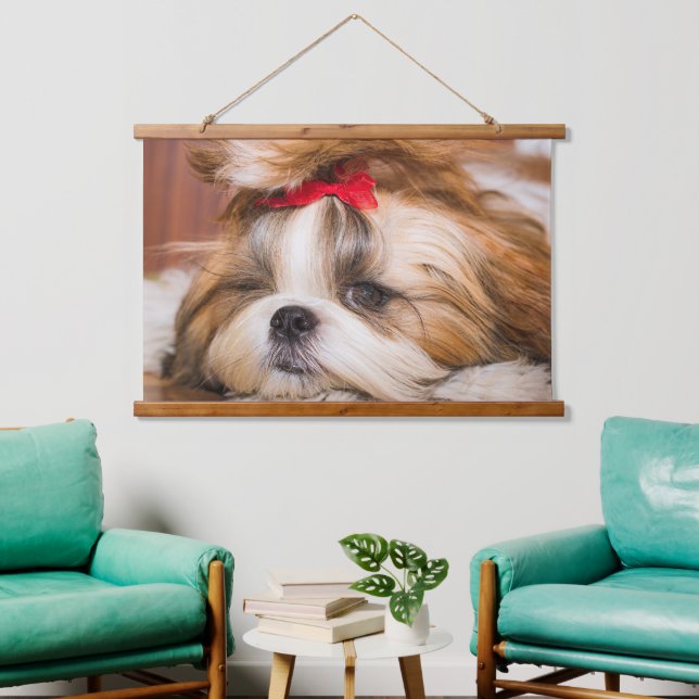Your pet dog puppy custom photo art hanging tapestry (Living Room)