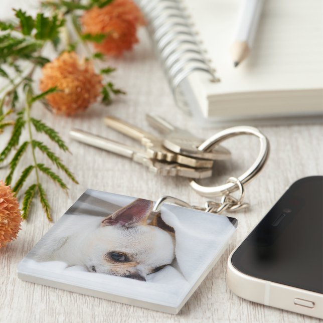 Your pet dog puppy custom photo chihuahua key ring (Front Right)