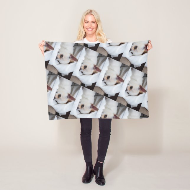 Your pet dog puppy custom photo chihuahua pattern fleece blanket (In Situ)
