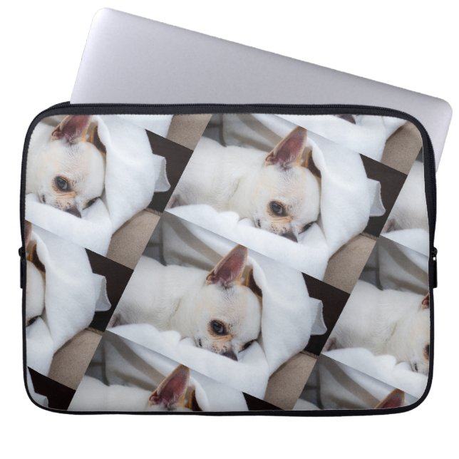 Your pet dog puppy custom photo chihuahua pattern laptop sleeve (Front)