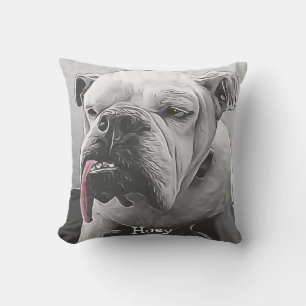 Your pet name, black white coloured eyes and tongu cushion
