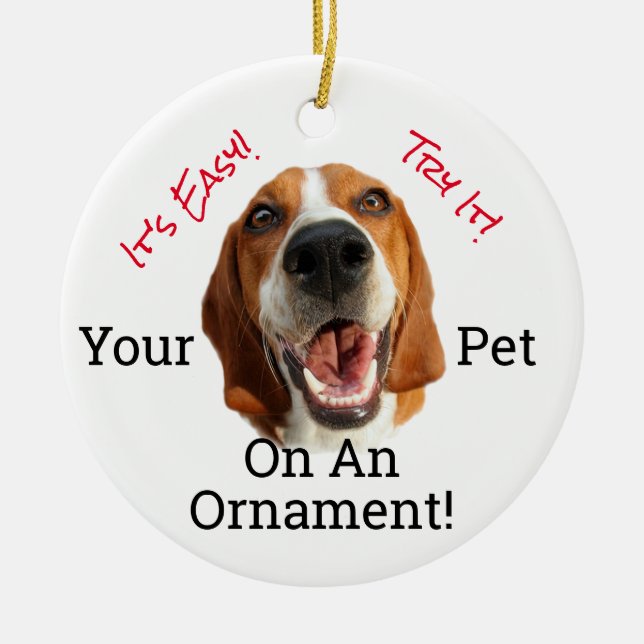 Your Pet On A  Ceramic Ornament (Front)