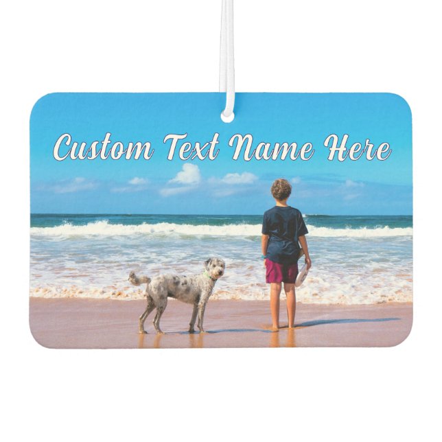 Your Pet Photo Air Freshener with Custom Text (Front)