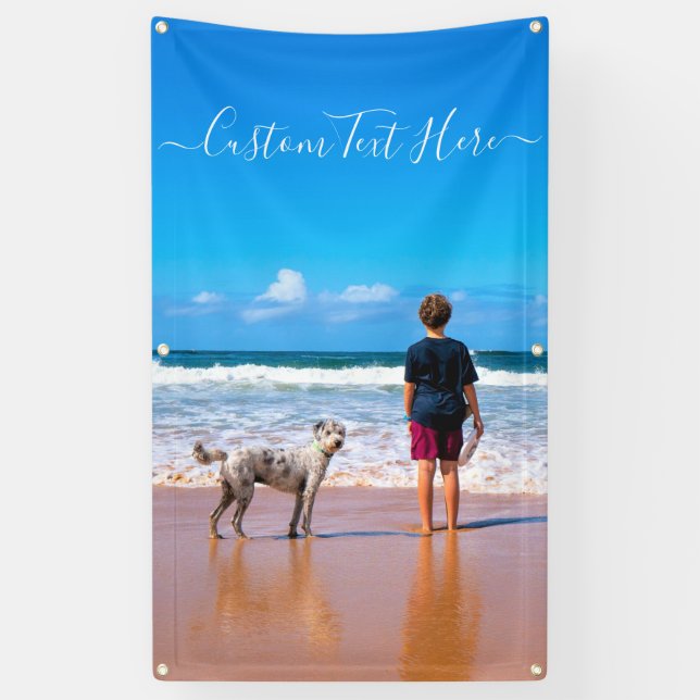 Your Pet Photo Banner with Custom Text (Vertical)