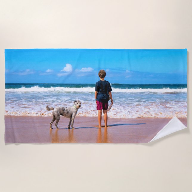 Your Pet Photo Beach Towel Personalised (Front)