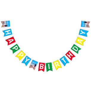 Your Pet Photo Birthday Bunting Flags Personalised