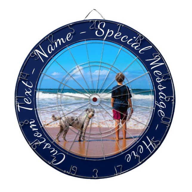 Your Pet Photo Dart Board with Custom Text (Front)
