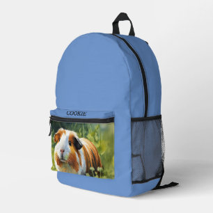 Your Pet Photo Dog Cat Cavy Personalised Blue Printed Backpack