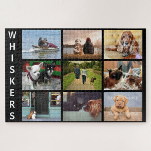 YOUR pet photo memorial collage keepsake with name Jigsaw Puzzle