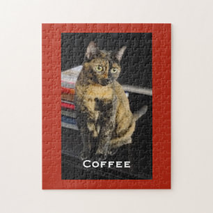 Your Pet Photo, Name, Red Background, Personalised Jigsaw Puzzle