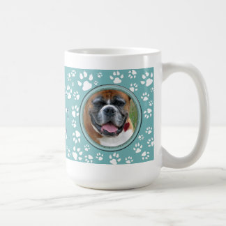 Your Pet Photo Pet Memorial Teal Dog Print Coffee Mug