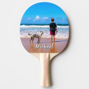 Your Pet Photo Ping Pong Paddle Gift Custom Name