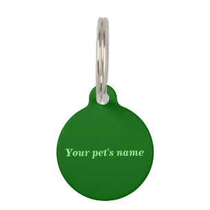 Your Pet’s Name on Green Round Pet Tag