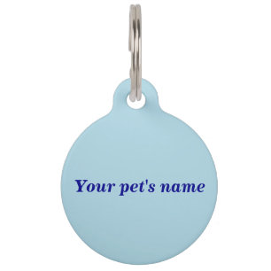 Your Pet’s Name on Light Blue Round Shape Pet Tag